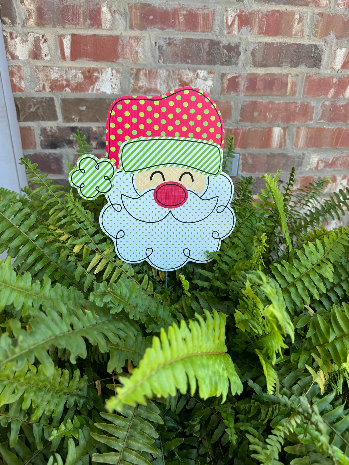 Polkadot Santa Yard Sign