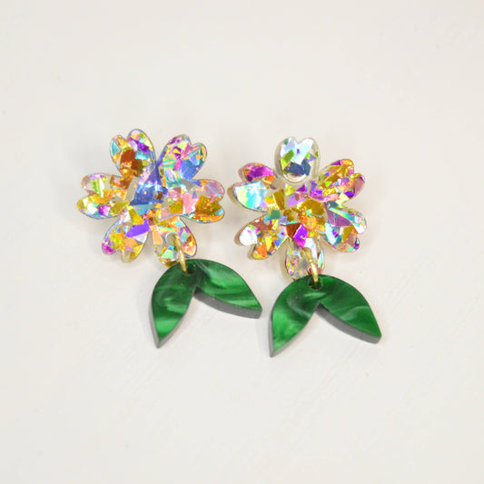 Confetti Daisy Dangle Earrings, Summer Earrings, Spring