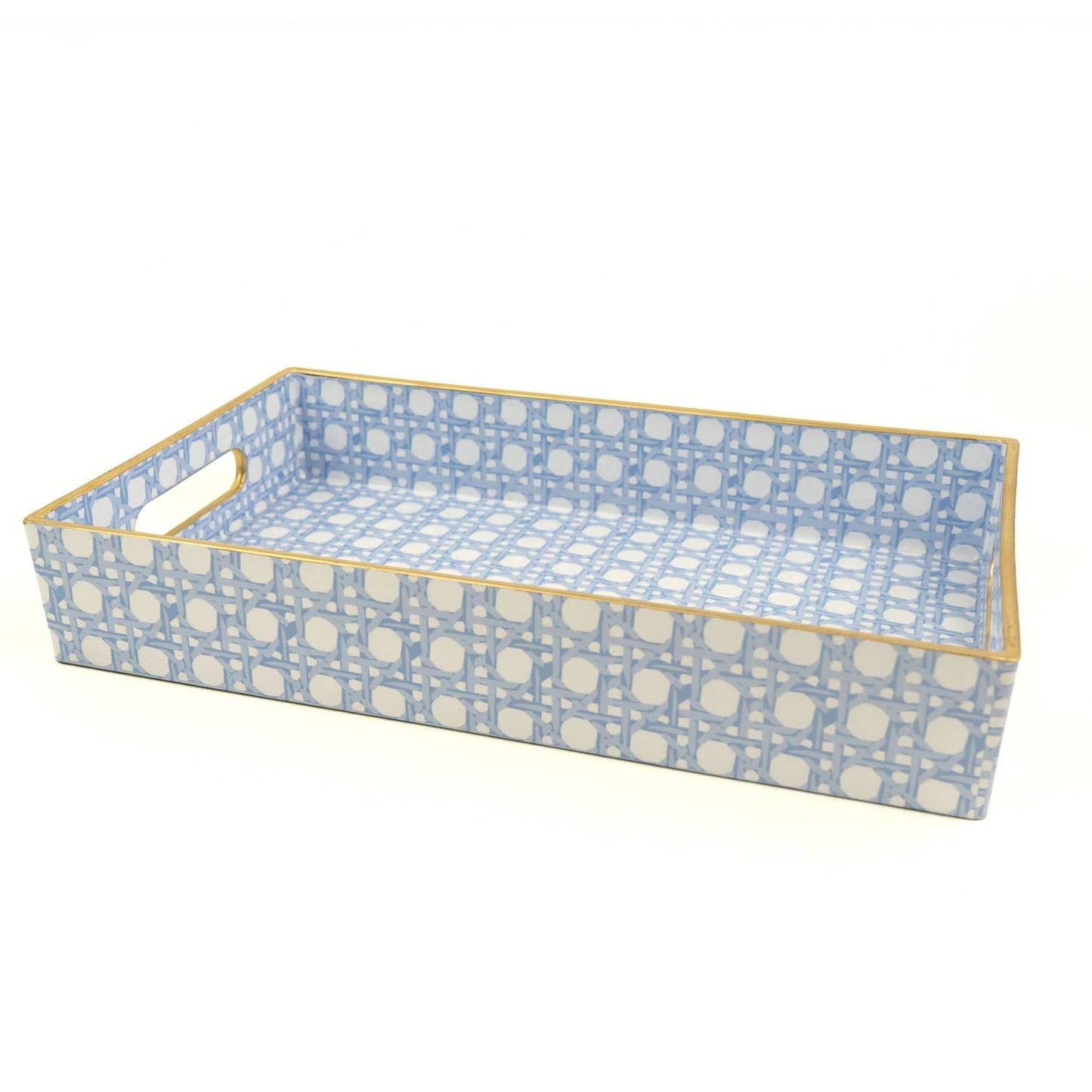Blue Cane Decorative Tray – Vanity, Coffee Table & Serving Tray