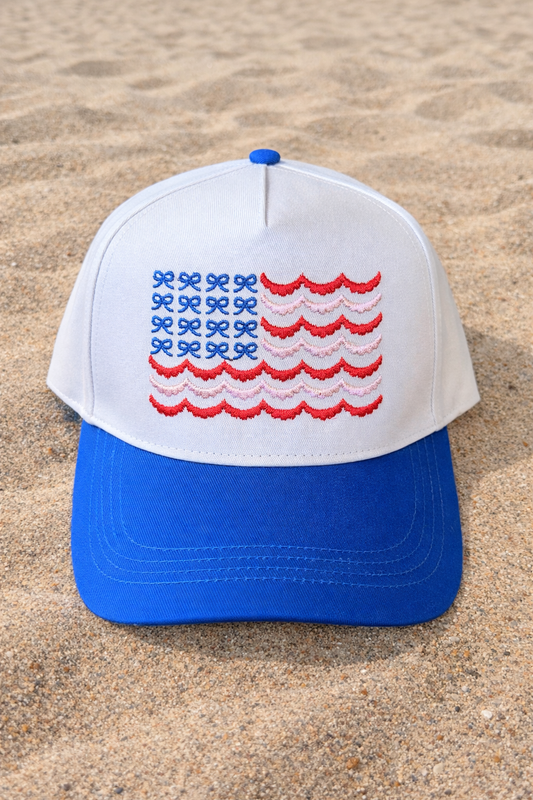 Patriotic Bow Flag Trucker Hat