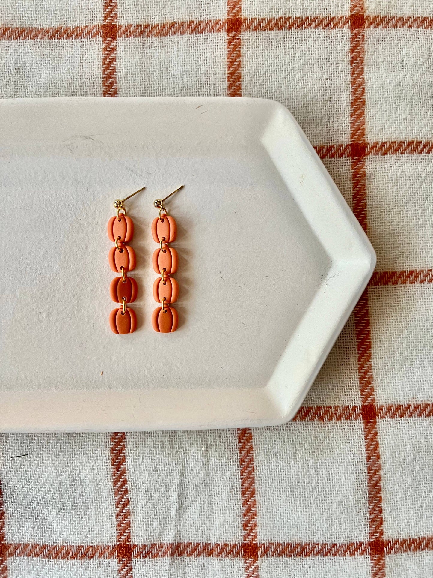 Small Pumpkin Chain Earrings