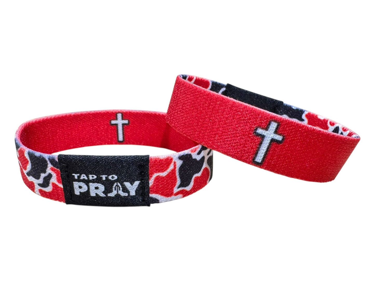 Versible Tap To Pray Wristband-Red & Black Team Camo