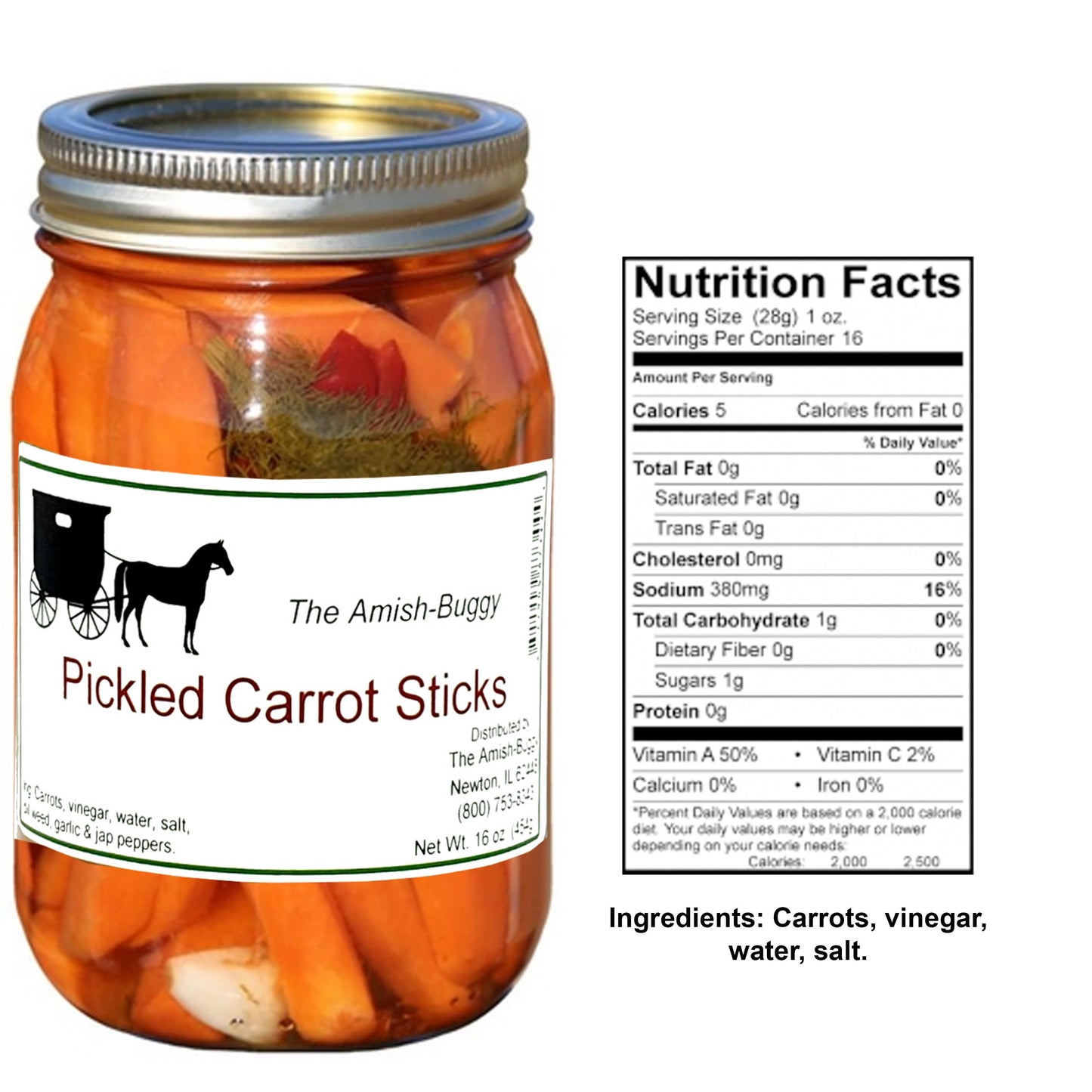 Amish Pickled Vegetables & Eggs 16 oz. Jar