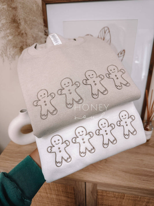 Embroidered Gingerbread Man Sweatshirt