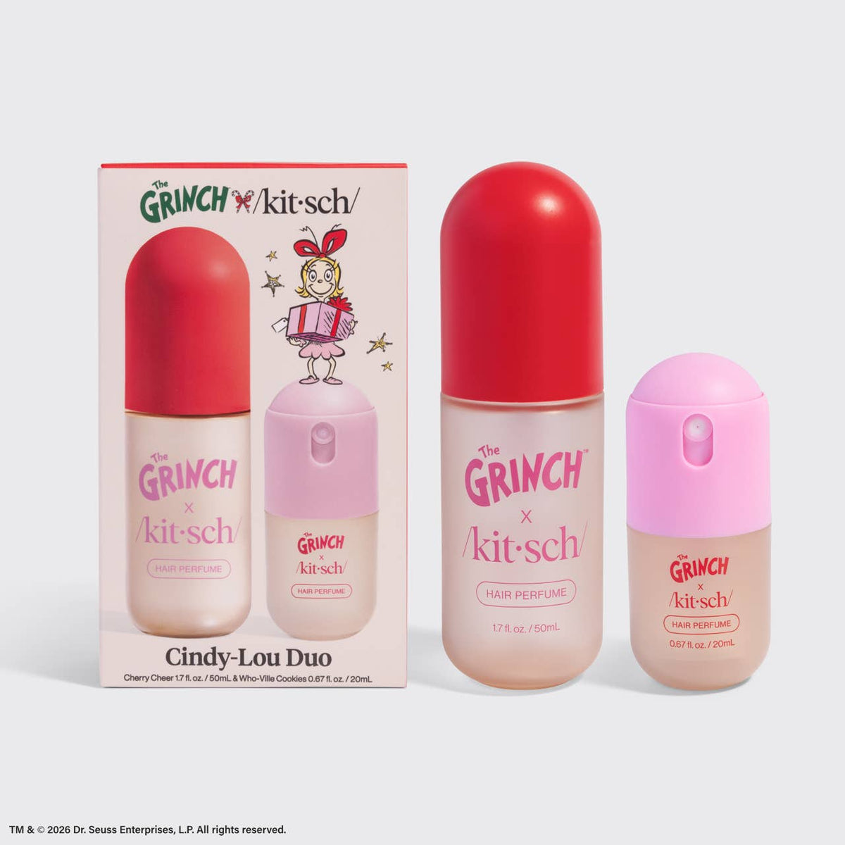 The Grinch x Kitsch Cindy-Lou Duo Set – Holiday Hair Perfume Gift Set