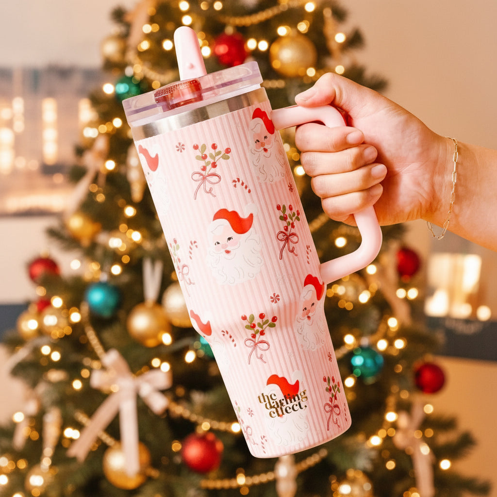 Holly Jolly Santa 40 oz Lifestyle Flip Straw Tumbler