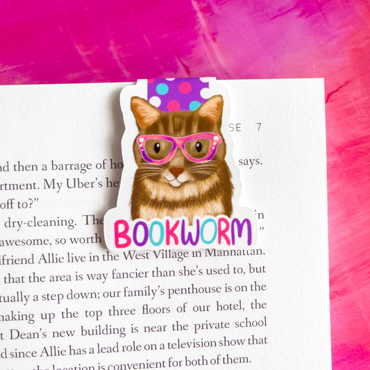 Kitty Bookworm Magnetic Bookmark