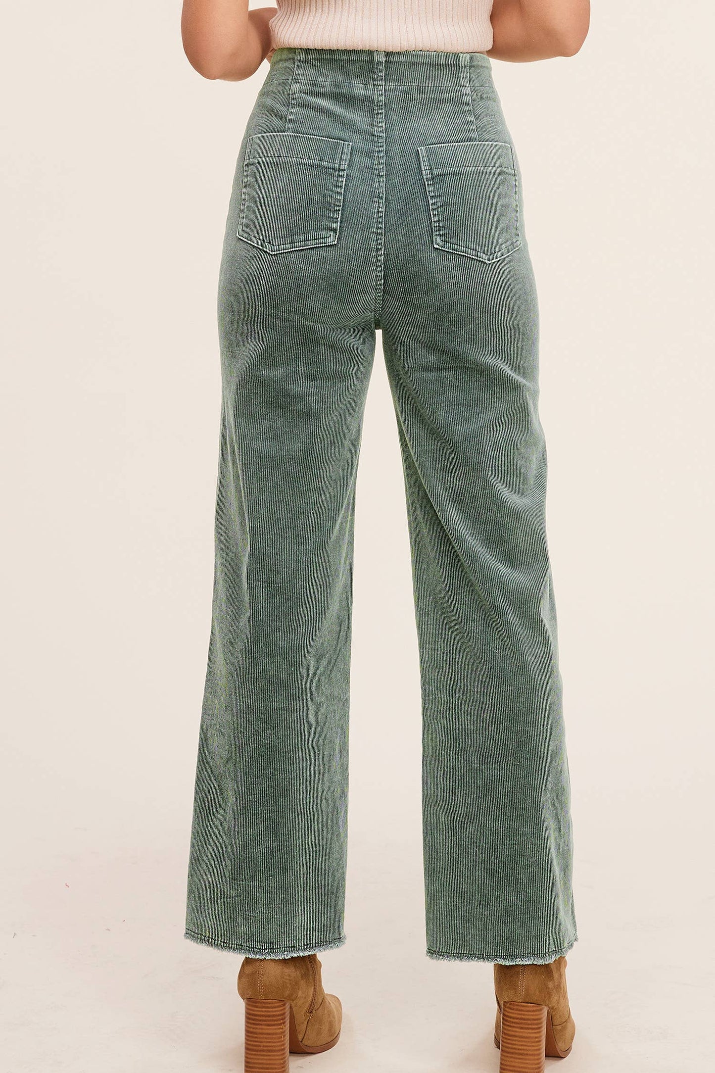 La Miel High Waisted Wide Leg Corduroy Pants