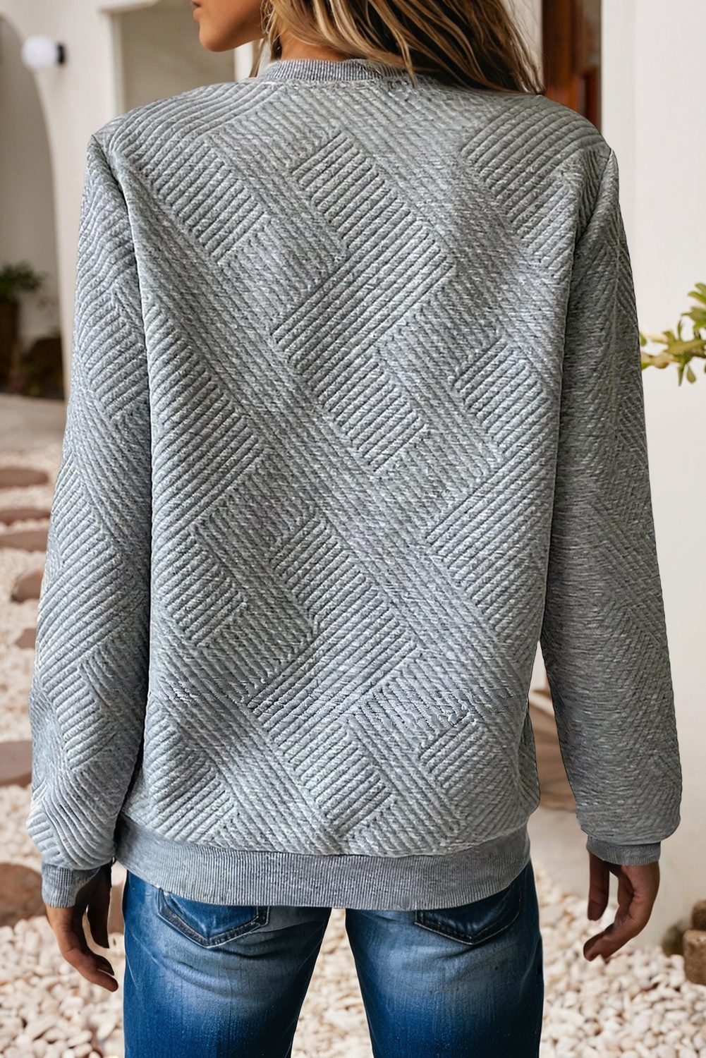 Grey Quarter Zip Long Sleeve Sweatshirt