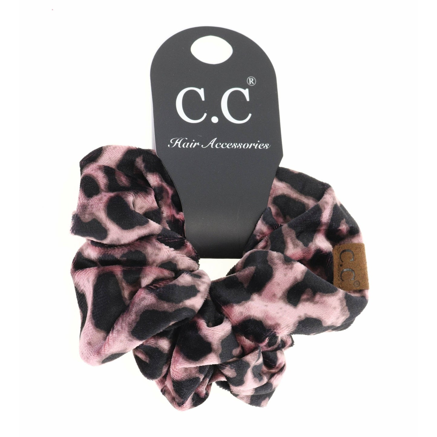 Leopard Print Velvet Ponytail C.C Women's Scrunchie