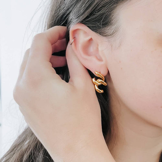 Broken Chain Link Waterproof Earrings