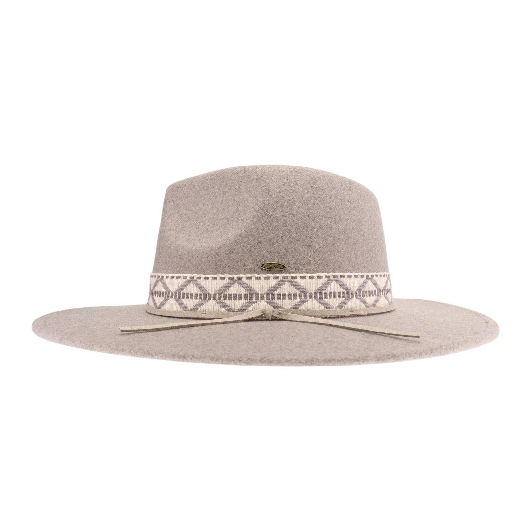 Geometric Band C.C Vegan Felt Hat