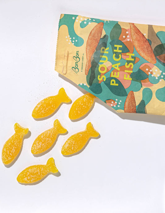 Bonbon Sour Peach Fish Swedish Candy