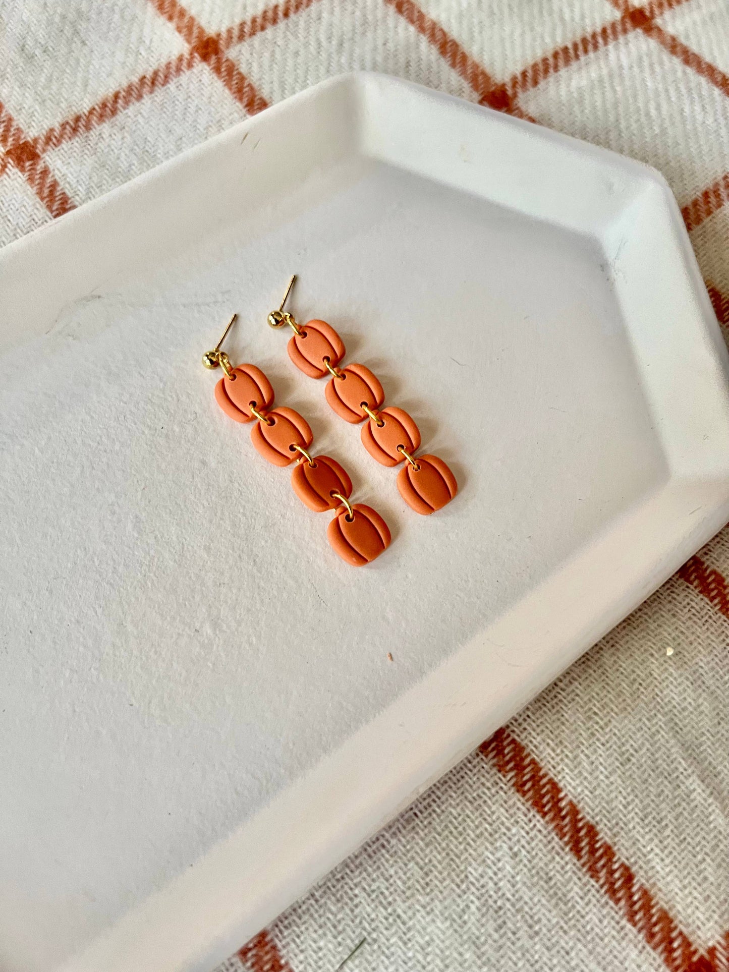 Small Pumpkin Chain Earrings