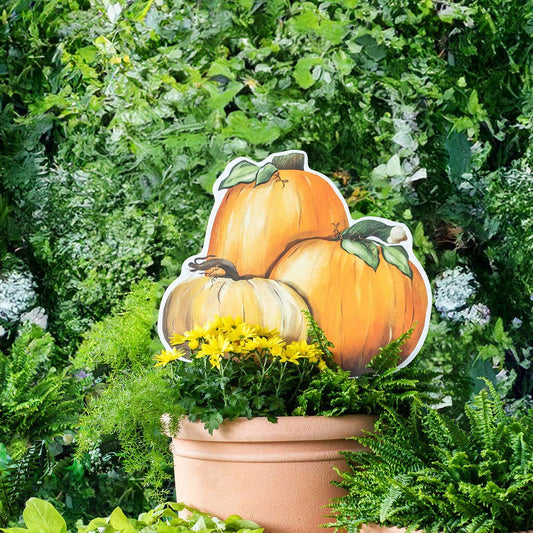 Watercolor Pumpkin Trio Garden Stake