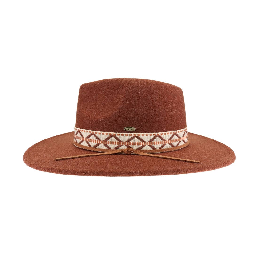 Geometric Band C.C Vegan Felt Hat