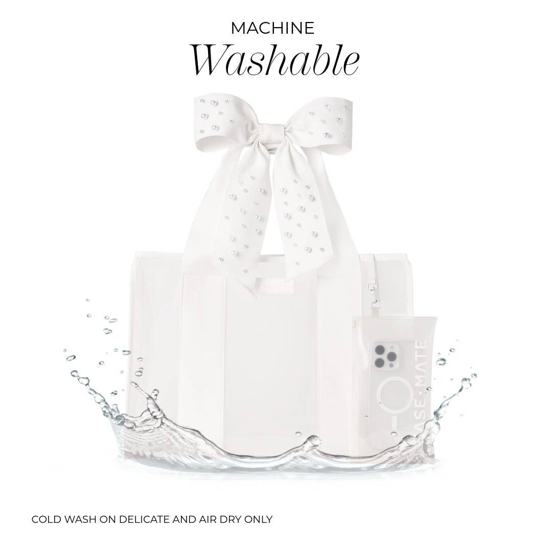 Case-Mate Ivory Pearl Bow Jelly Tote – Waterproof Beach & Travel Bag