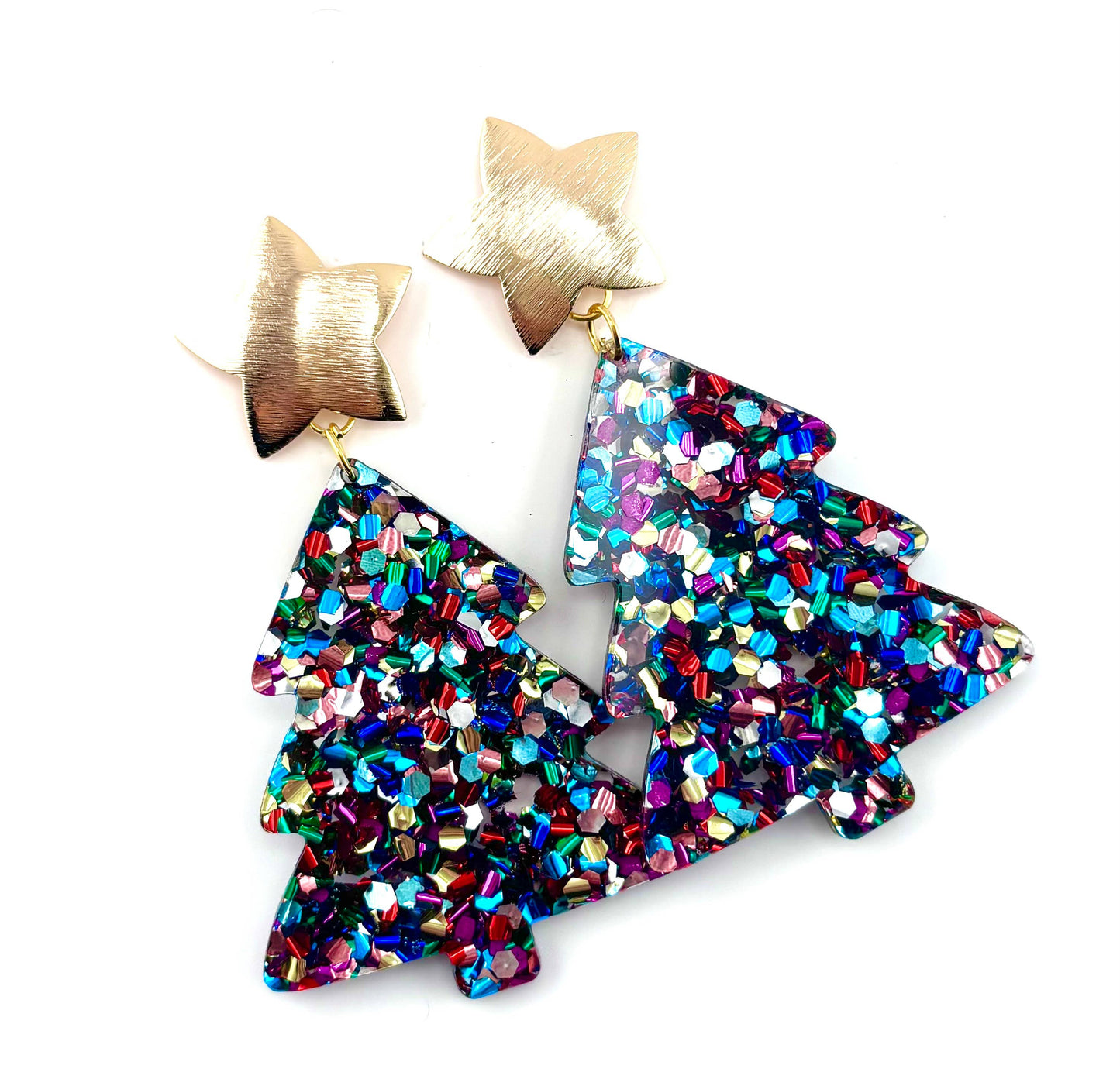 Confetti Christmas Tree Statement Earrings