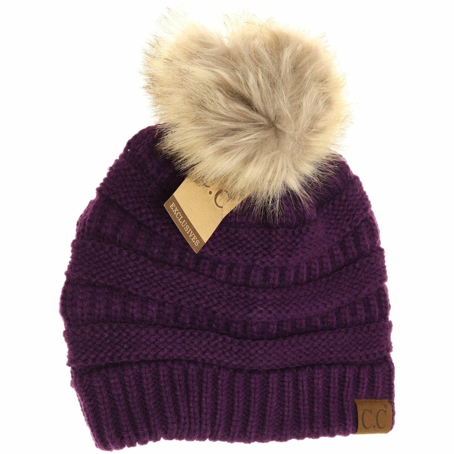 C.C Fur Pom Beanie