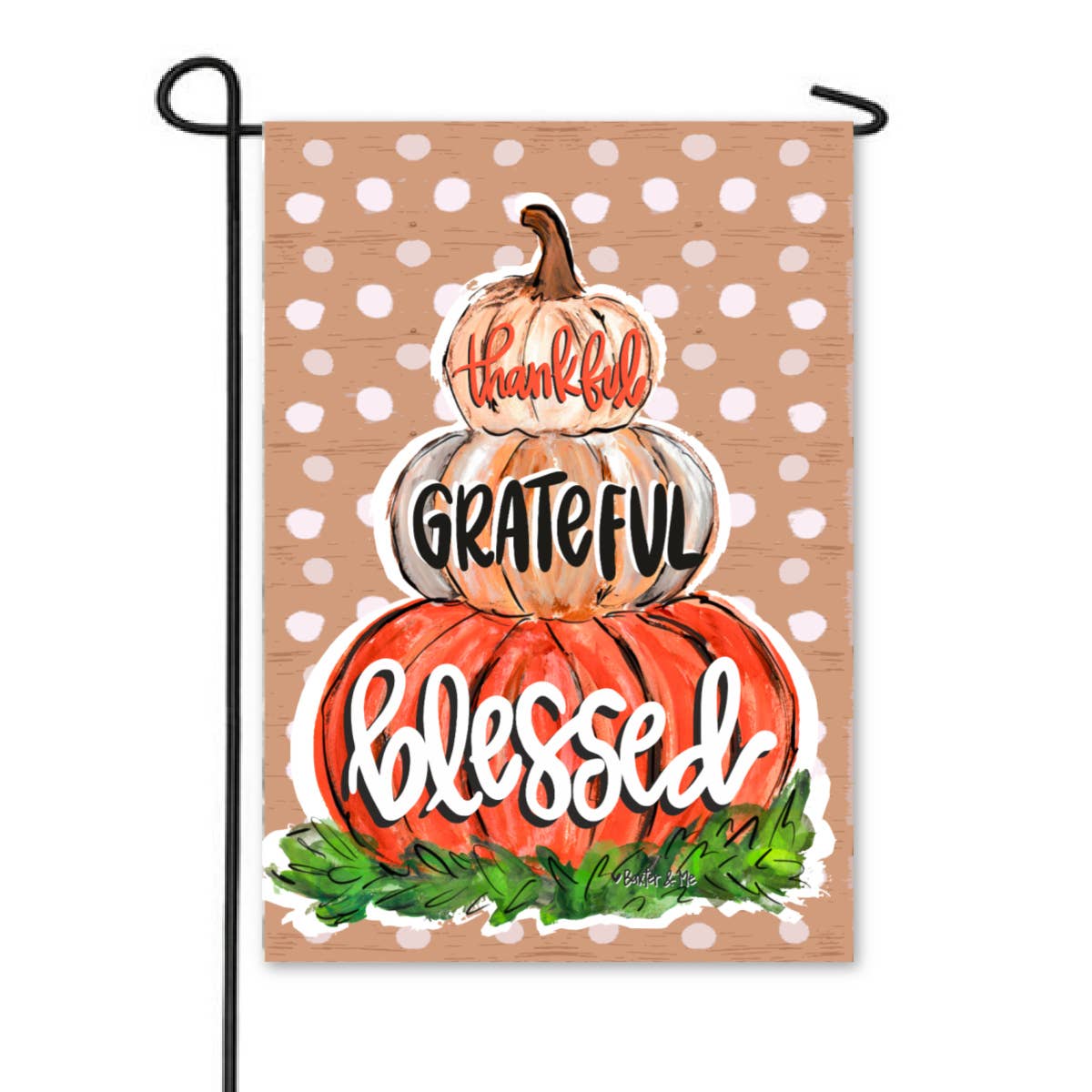 Thankful Grateful Blessed Pumpkin Garden Flag