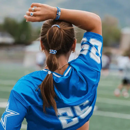K'Lani Game Day Blue & White Hair Ties