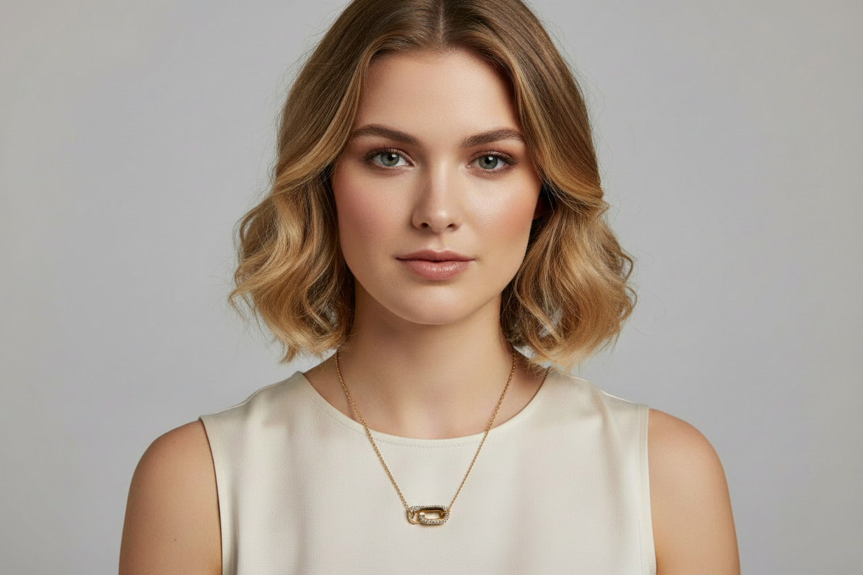 Linked with Diamonds Chain Waterproof Necklace