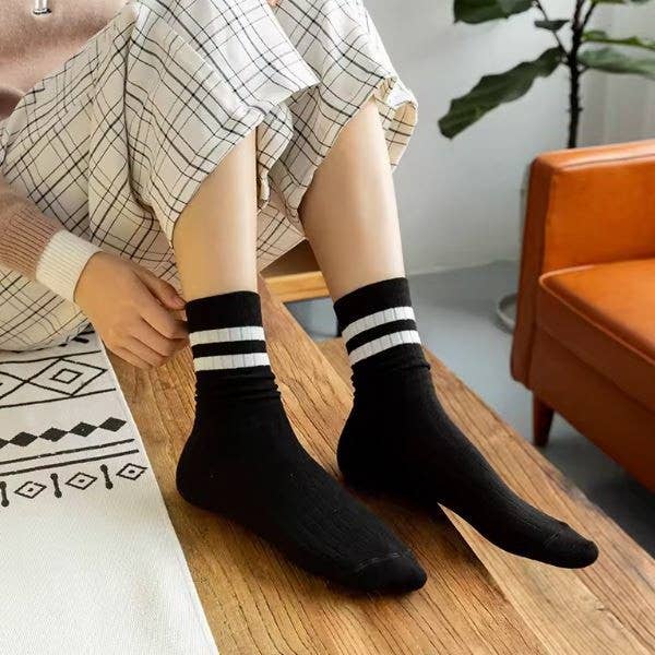 Women's Strip Half Crew Socks