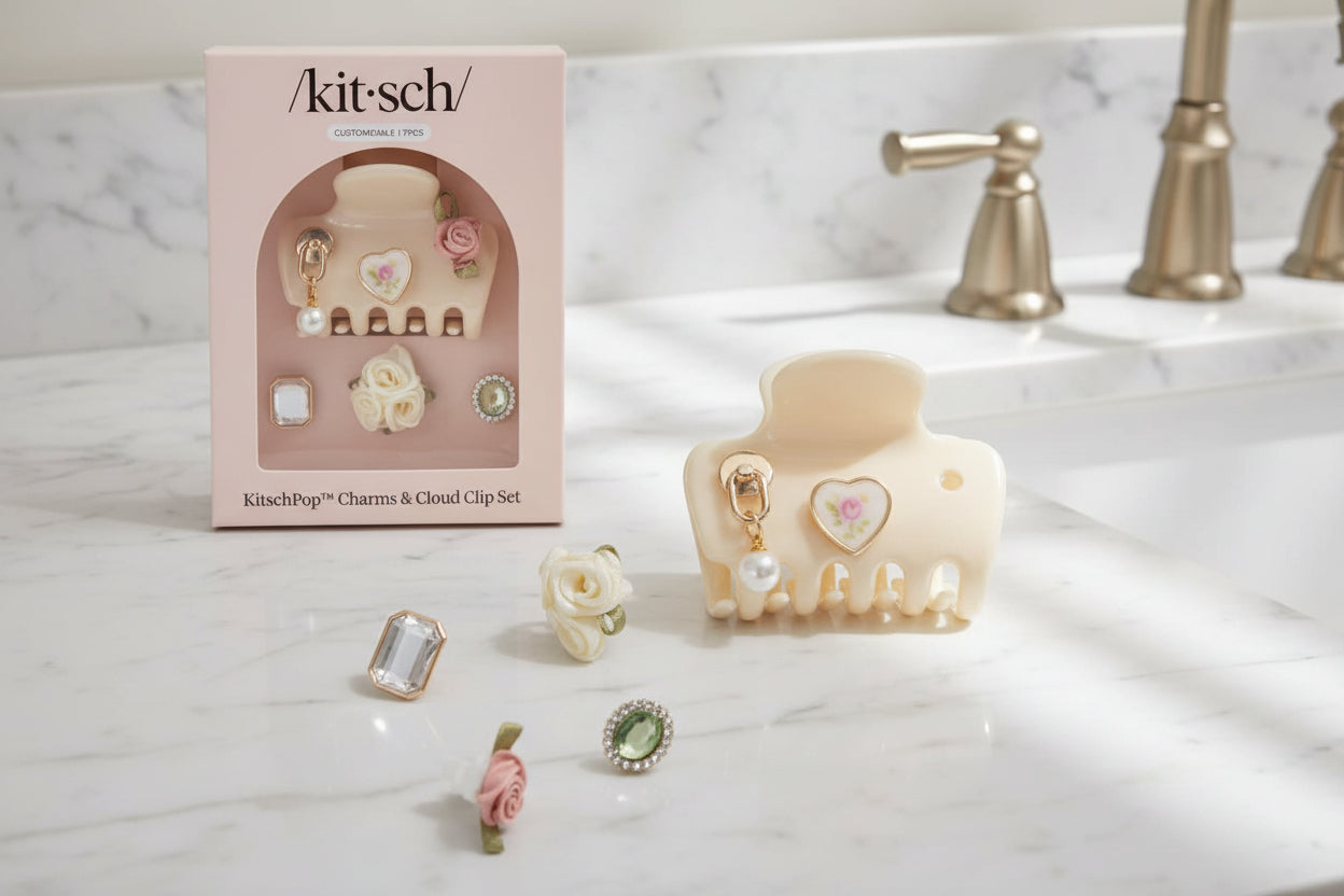 KitschPop Cloud Clip 7pc Set Vintage - Pearlized Cream
