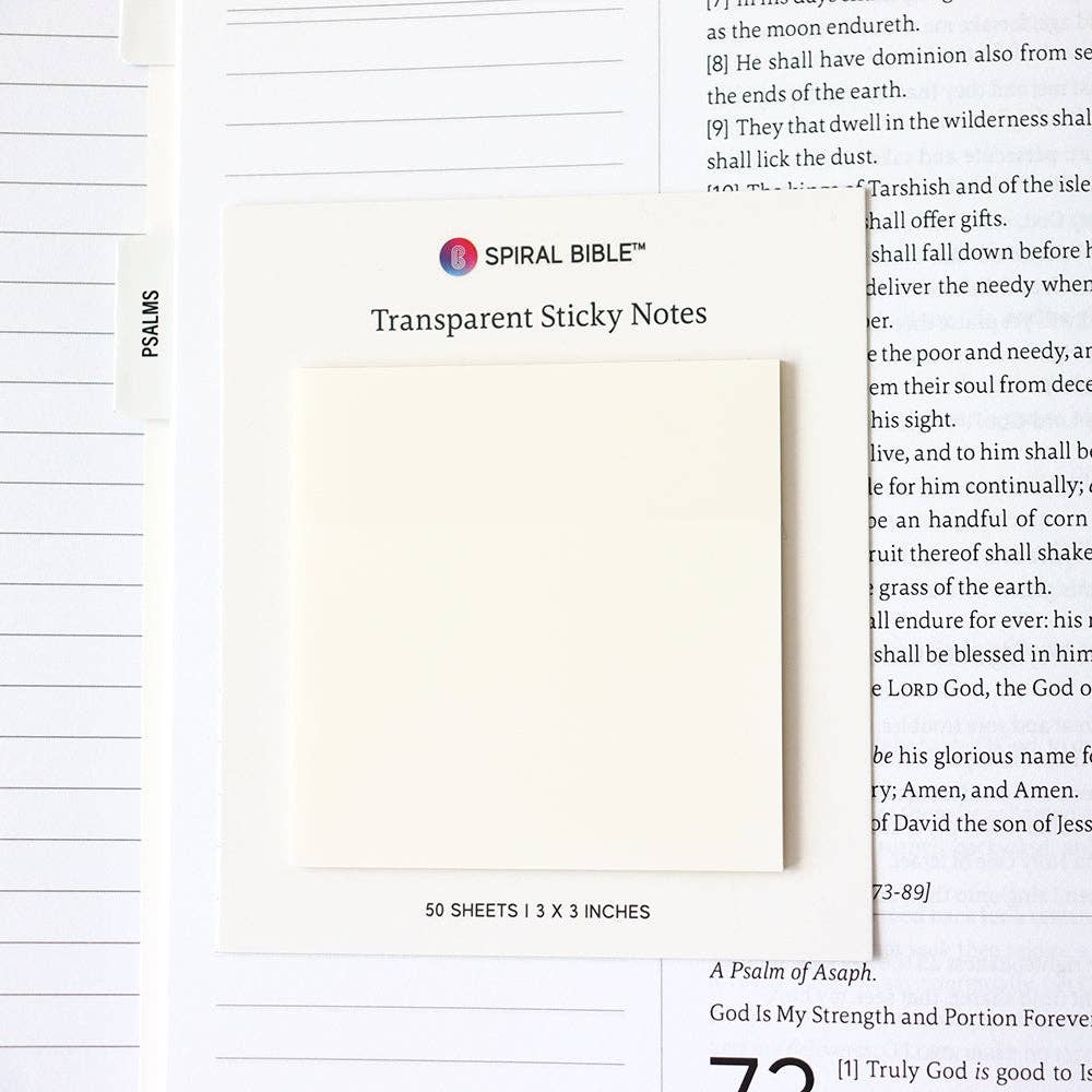 Spiral Bible Transparent Sticky Notes