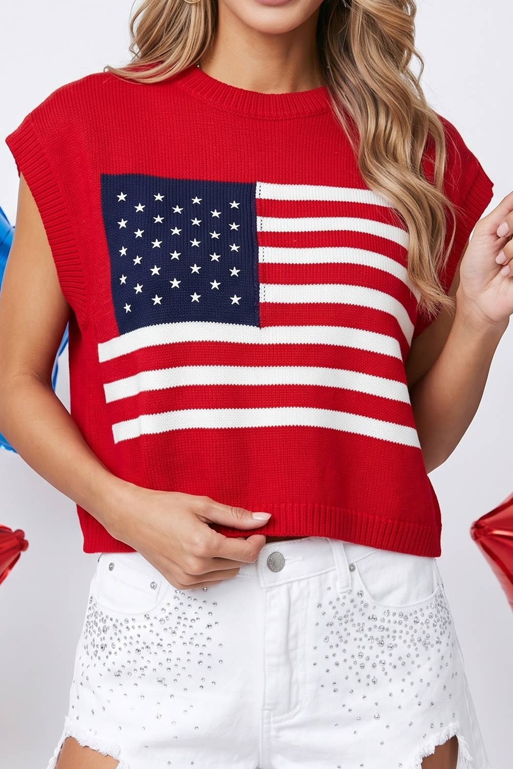American Flag Dolman Sweater