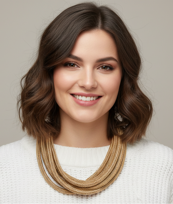 Caramel Cotton Slub Rope Necklace