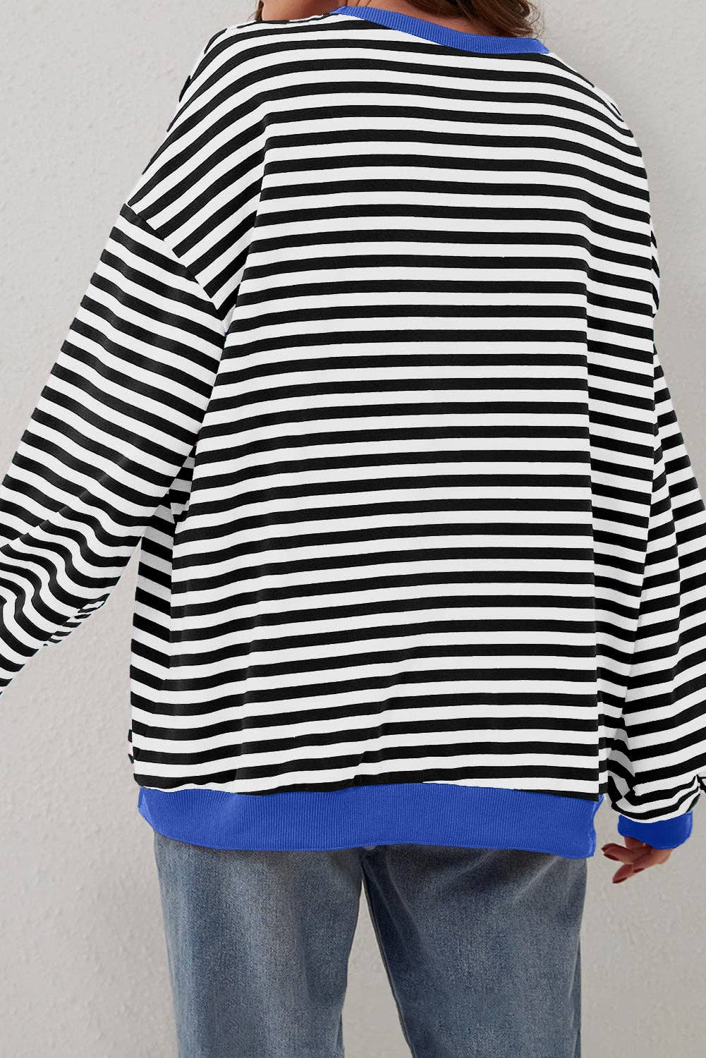 Stripe Oversized Pullover Sweatshirt