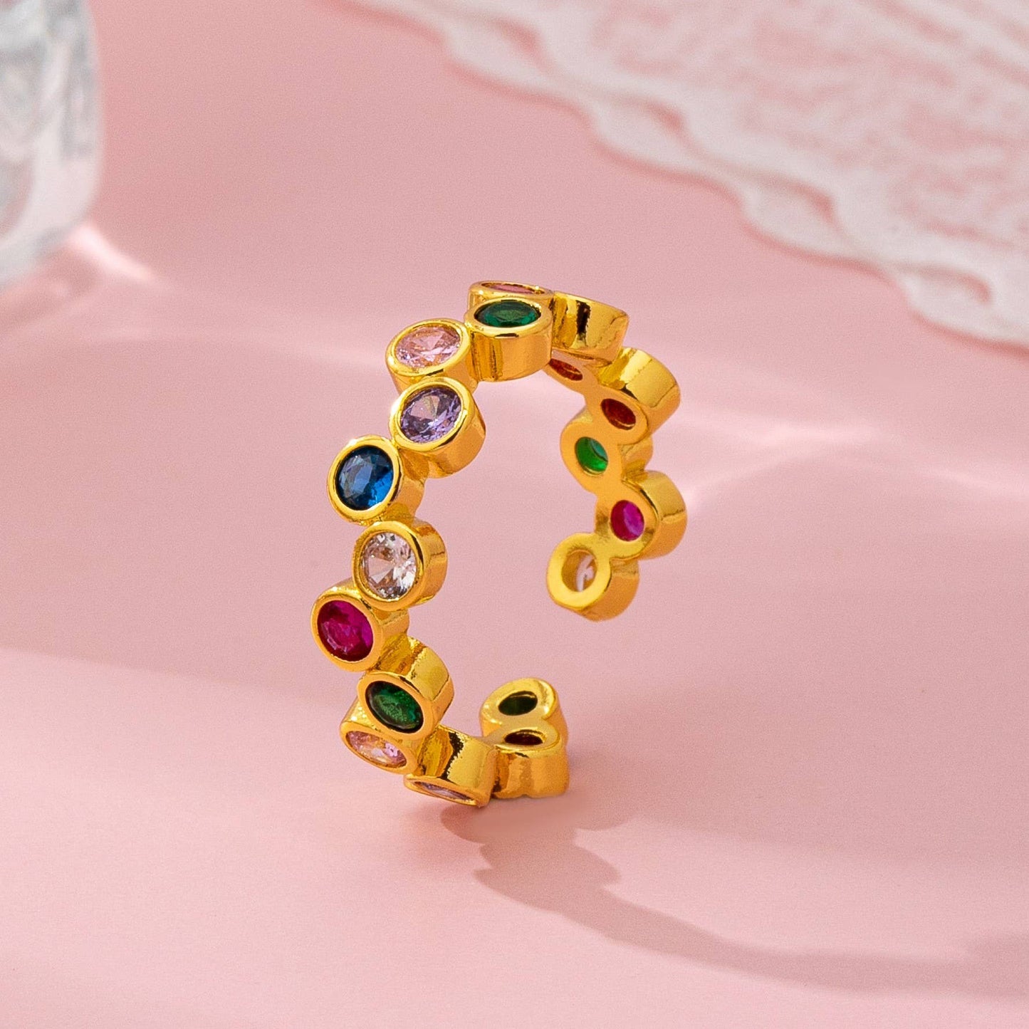 Multicolor Gemstone Beaded Ring