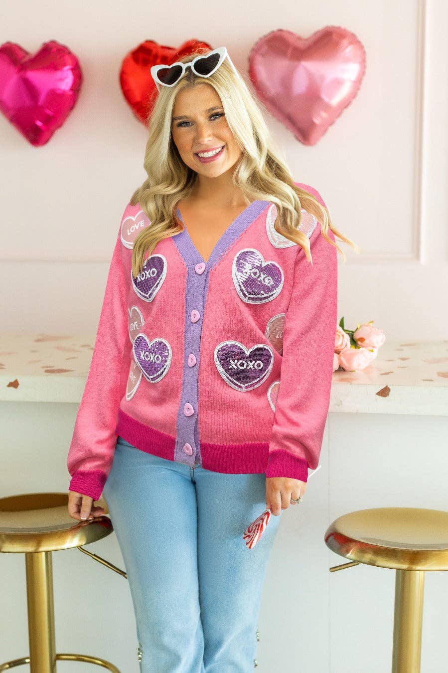 Heart Pink Cardigan