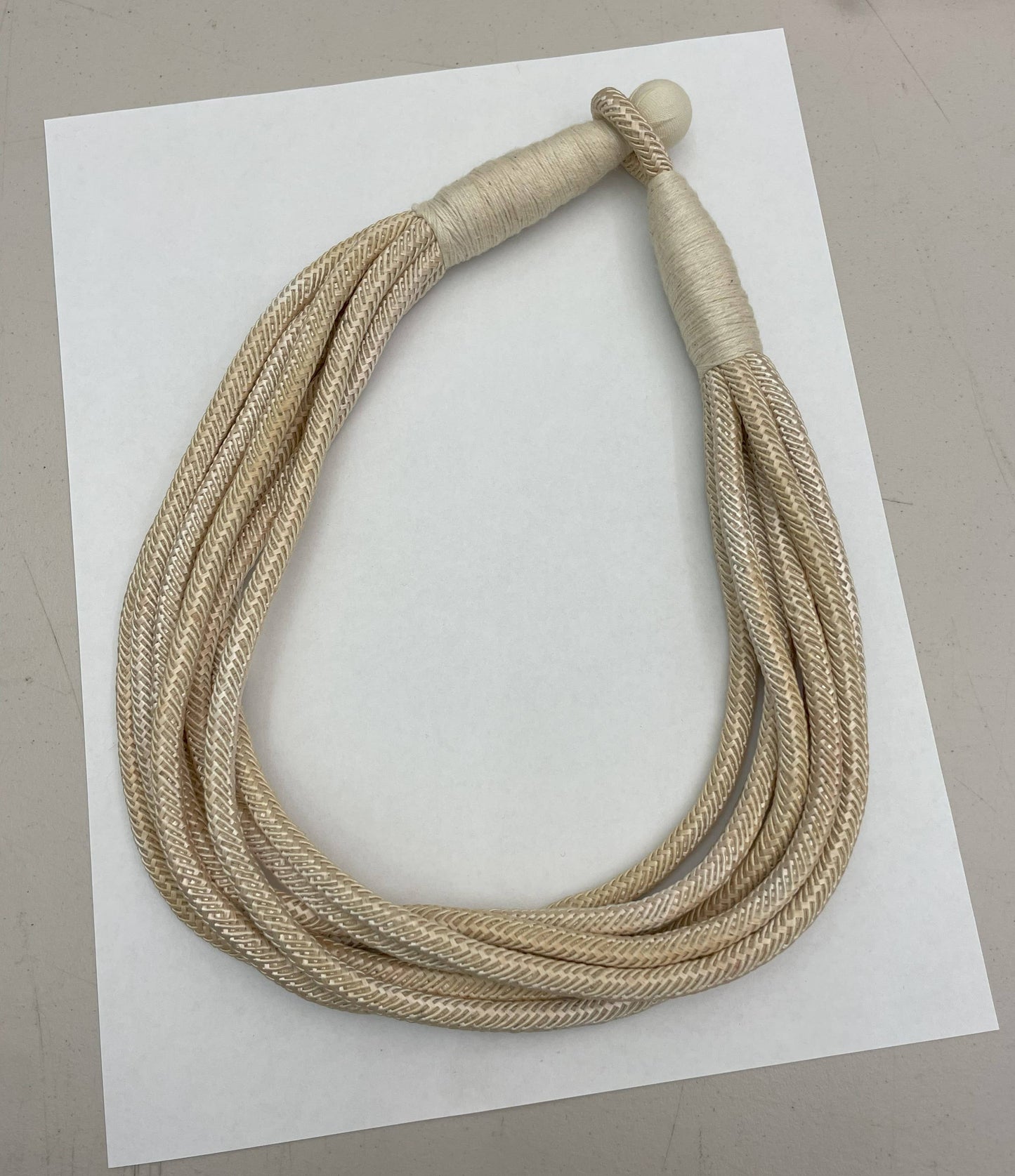 Slub 8-Strand Necklace in Ecru
