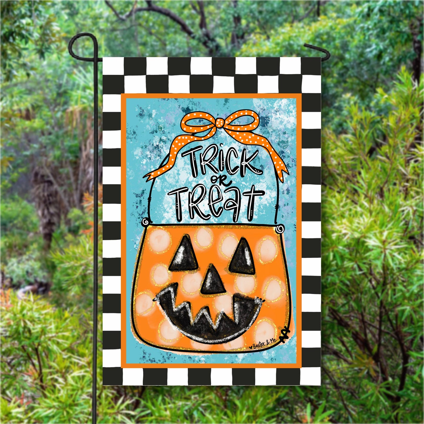 Trick or Treat Bucket Halloween Garden Flag