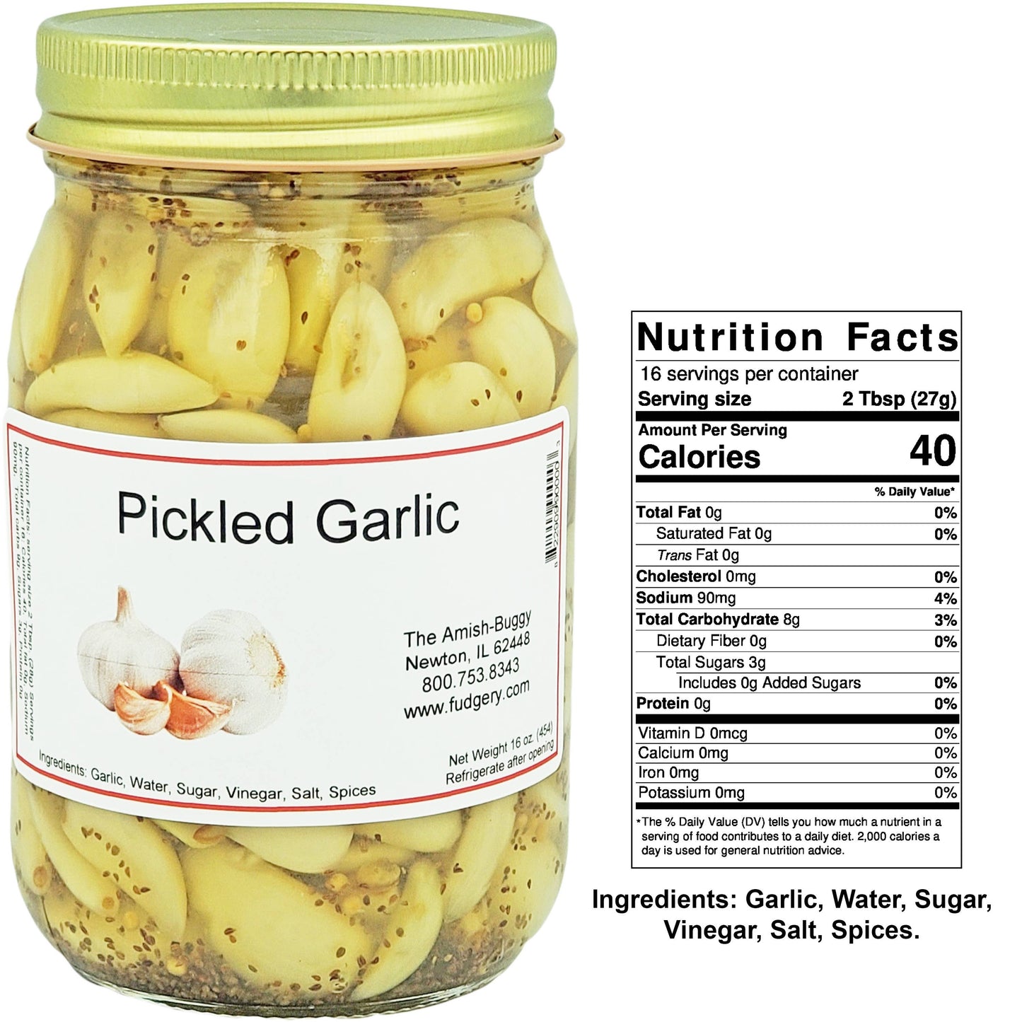 Amish Pickled Vegetables & Eggs 16 oz. Jar