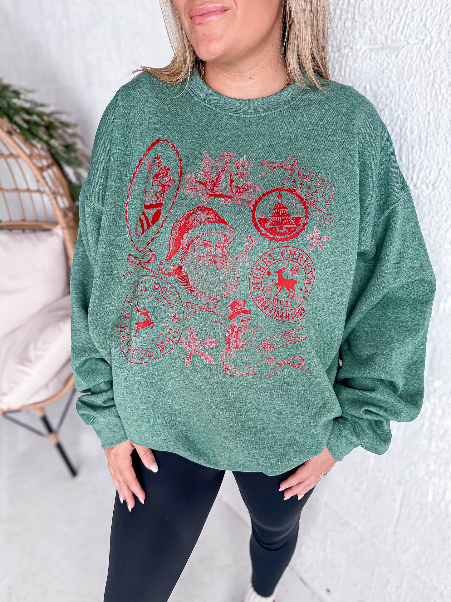 Christmas Postage Stamp Sweatshirt