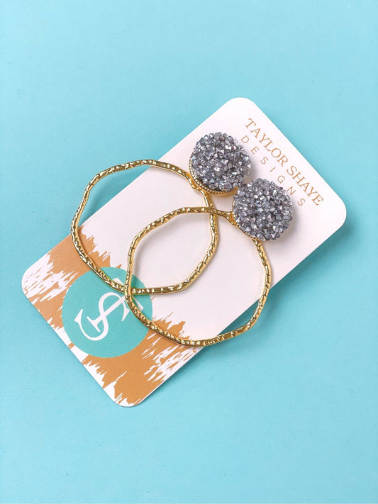 Taylor Shaye Glitter Top Hoops