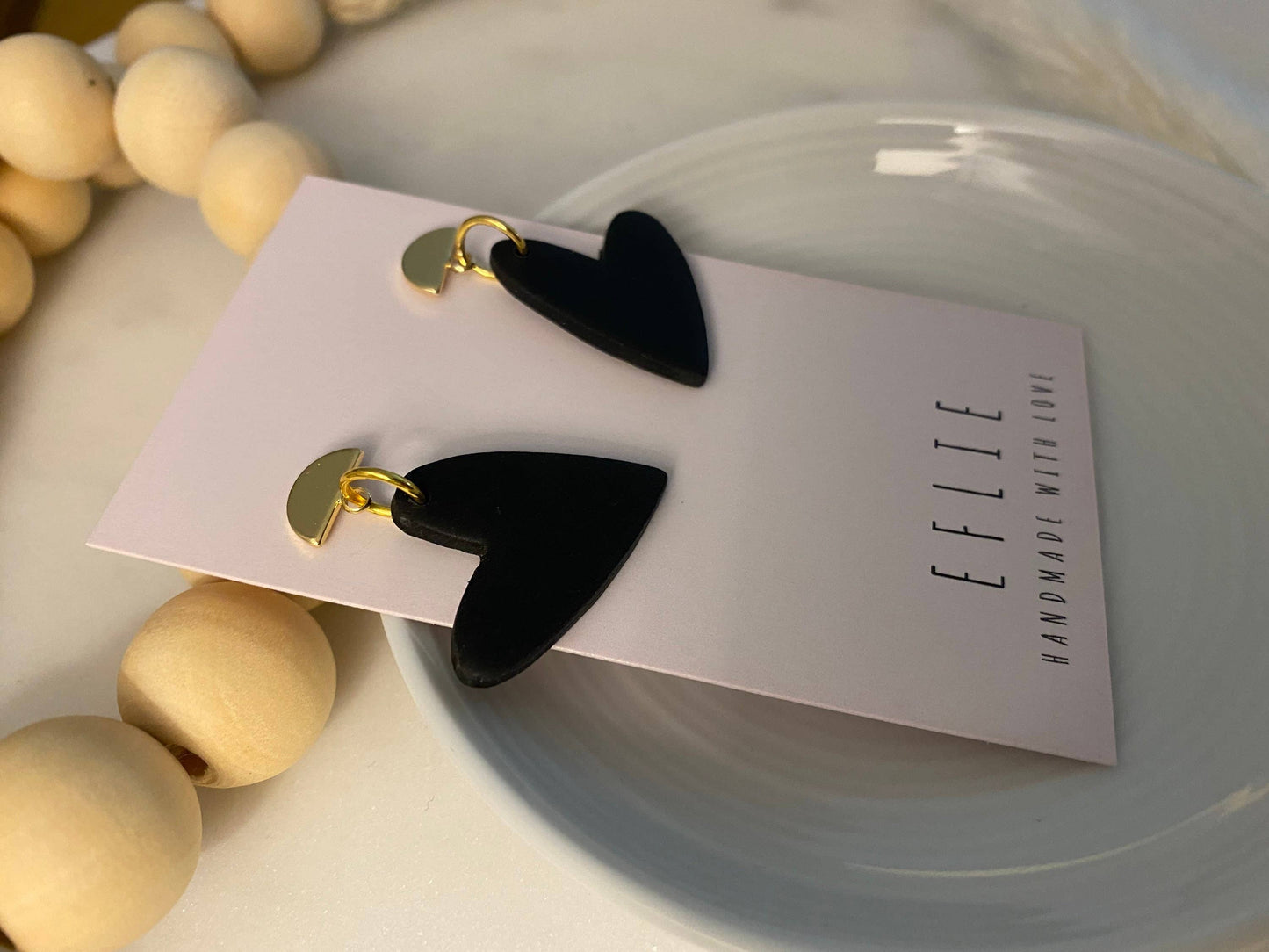 Black Heart Earrings