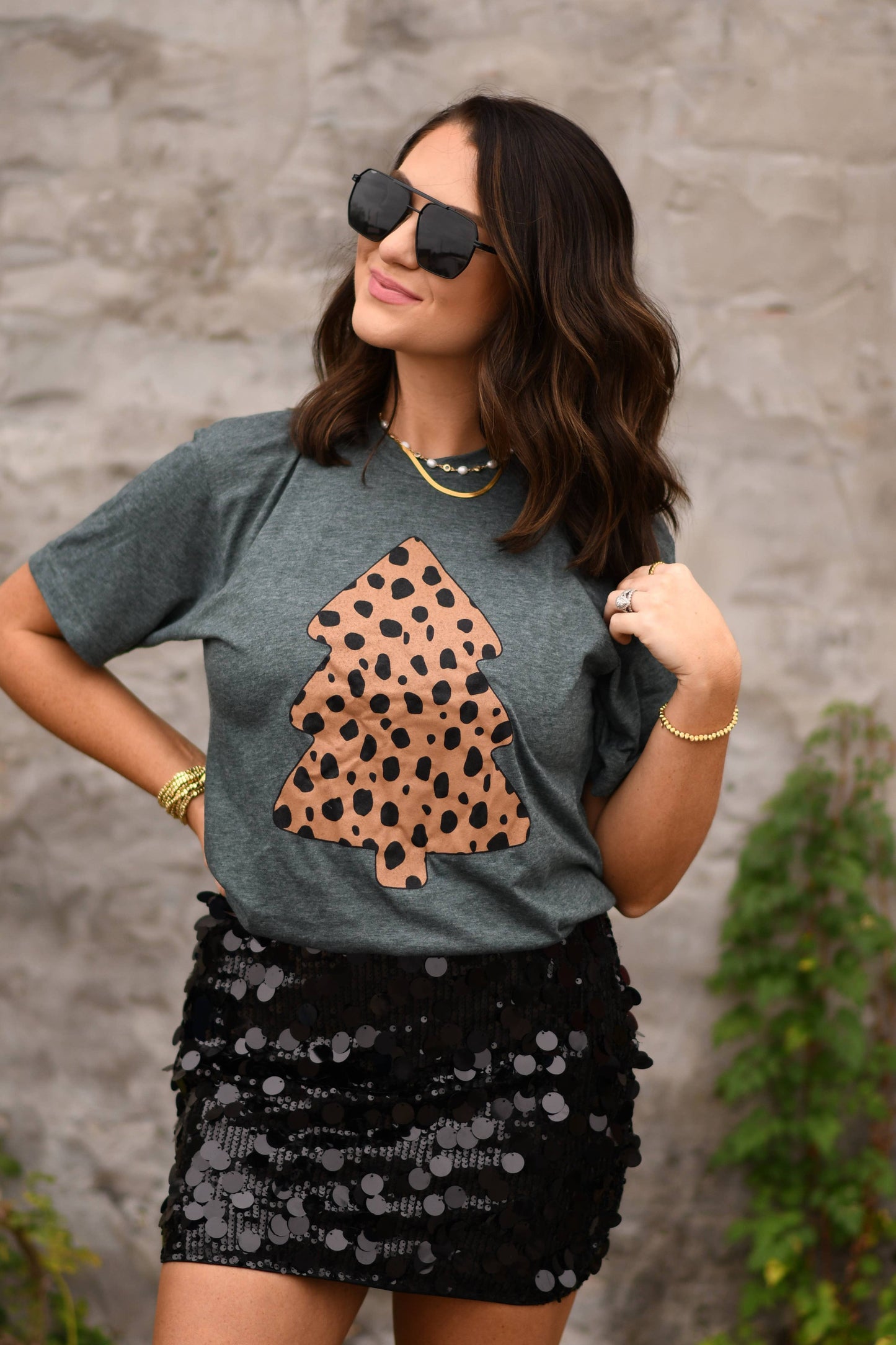 Cheetah Christmas Tree Tee