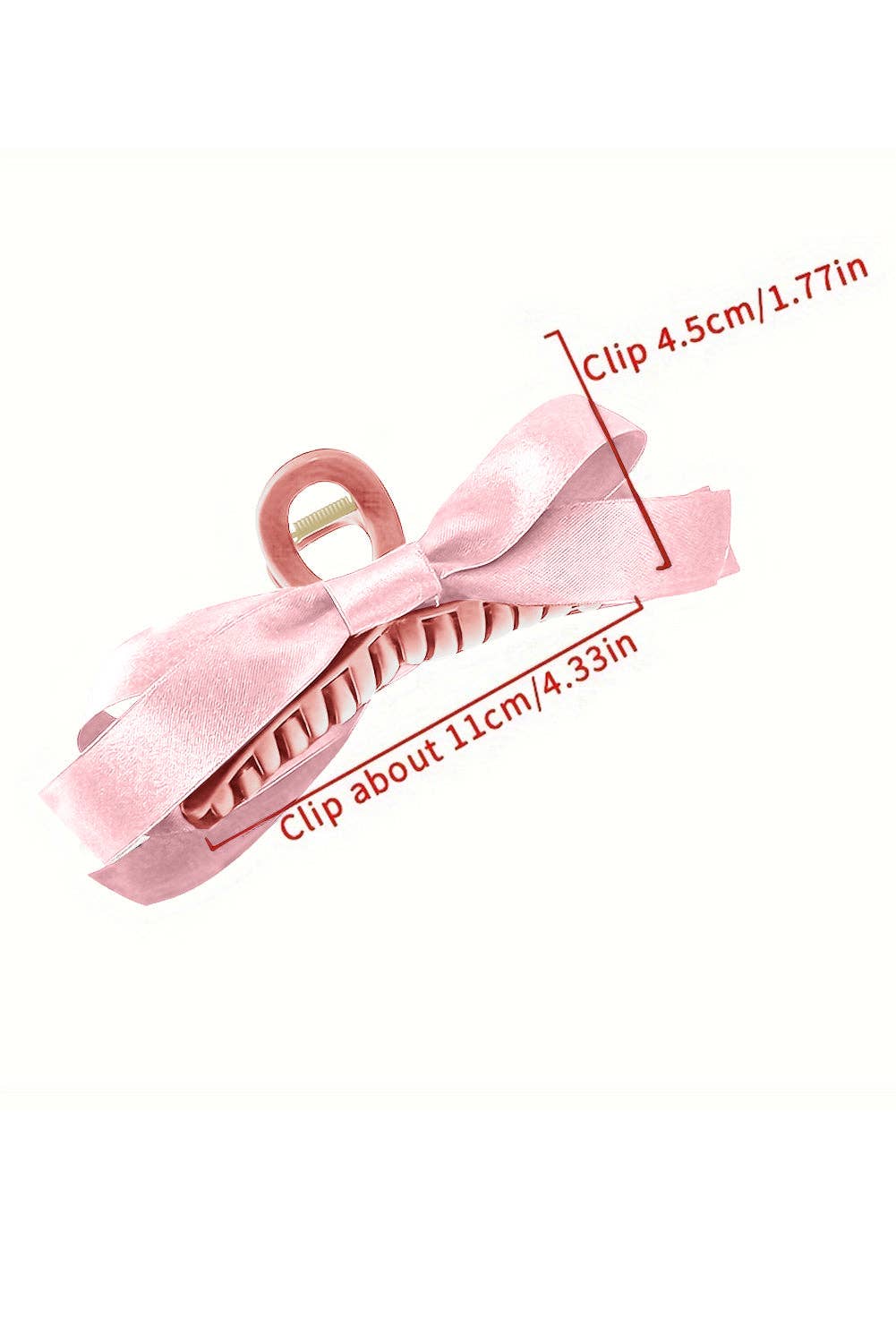 Solid Color Bow Decor Large Hair Claw Clip