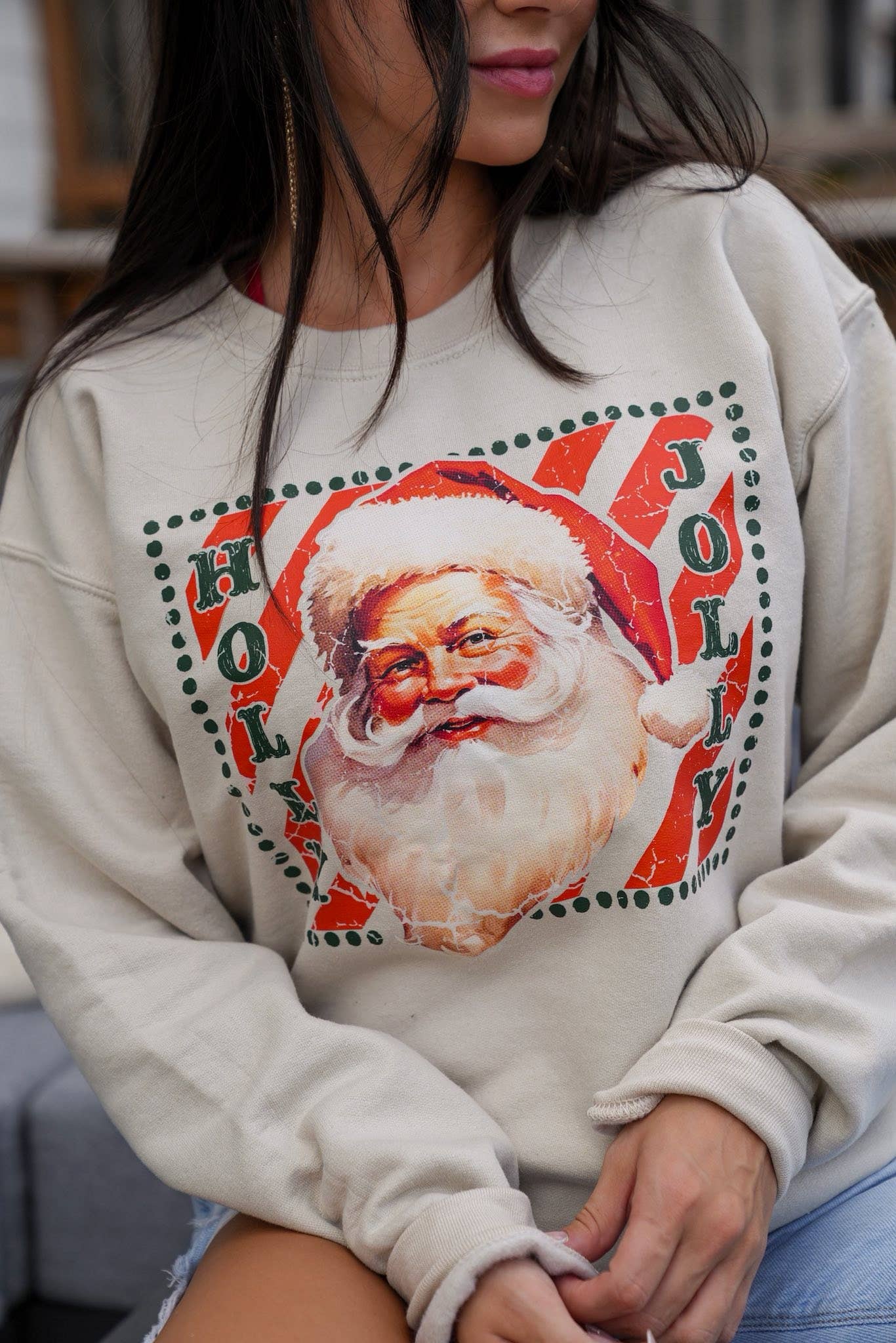 Vintage Santa Stamp Sweatshirt