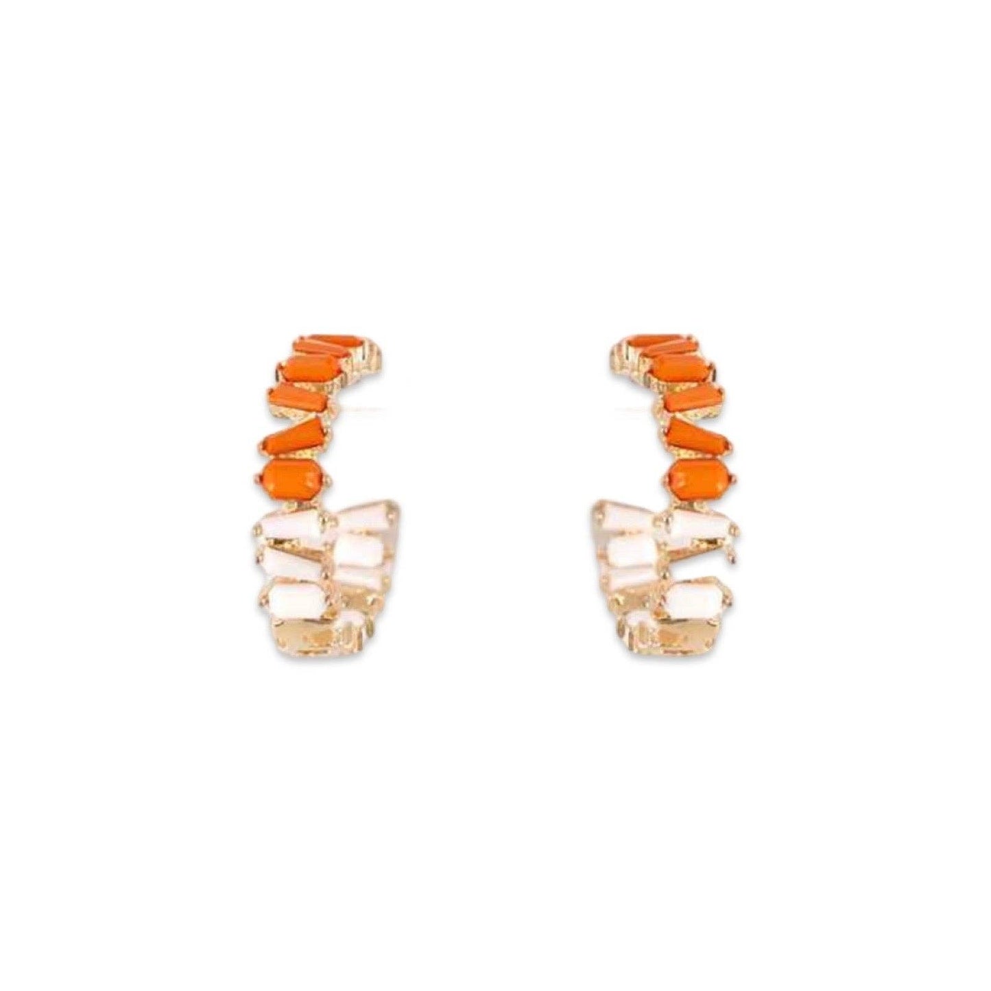 Orange + White Game Day Gem Hoops