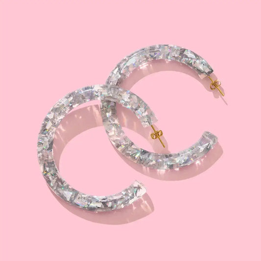 Confetti Hoop Earrings – Assorted Colors