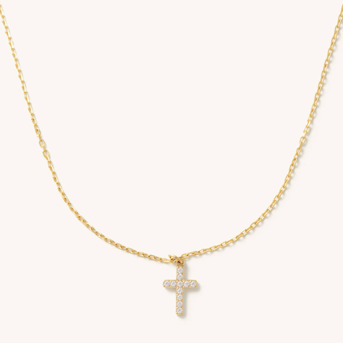 gold dainty waterproof cross necklace

