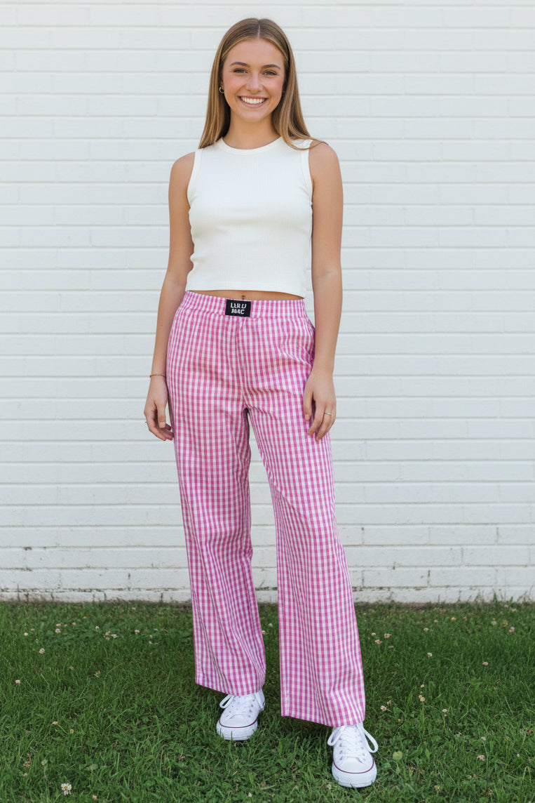 Lulu Mac Pink Gingham Pants