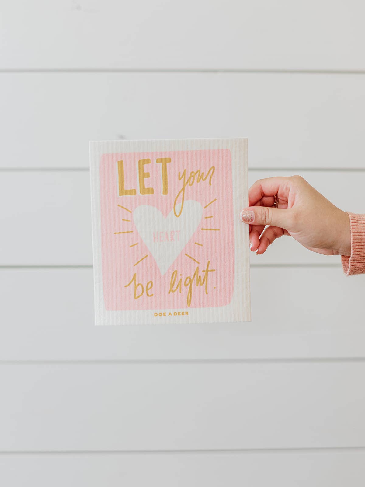 Let Your Heart Be Light Swedish Dishcloth