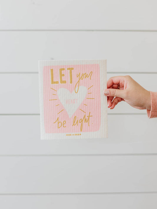 Let Your Heart Be Light Swedish Dishcloth