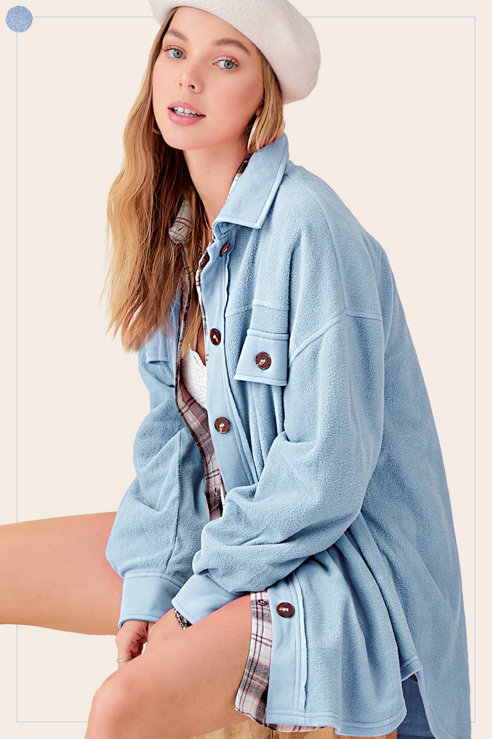 La Miel Button Down Fleece Shacket